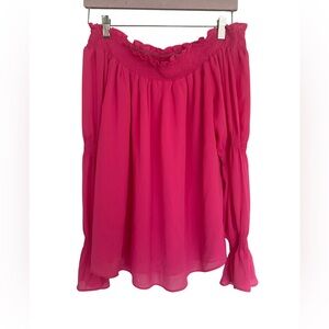 Entro Women’s Off-Shoulder Smocked Peasant Top – Size S